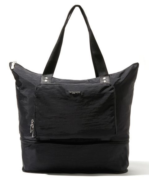 Женская сумка Baggallini Carryall Expandable Packable Tote Handbag, цвет: Чёрный
