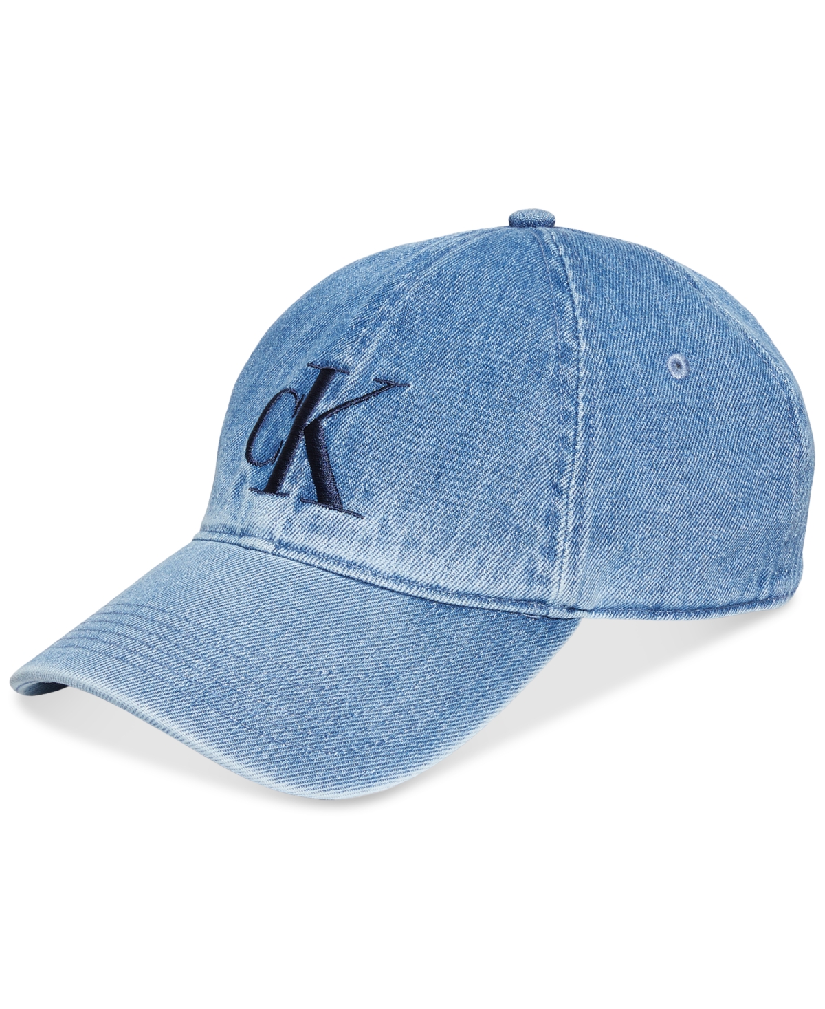 Calvin Klein Men's Six-panel Washed Denim Logo Hat In New Blue