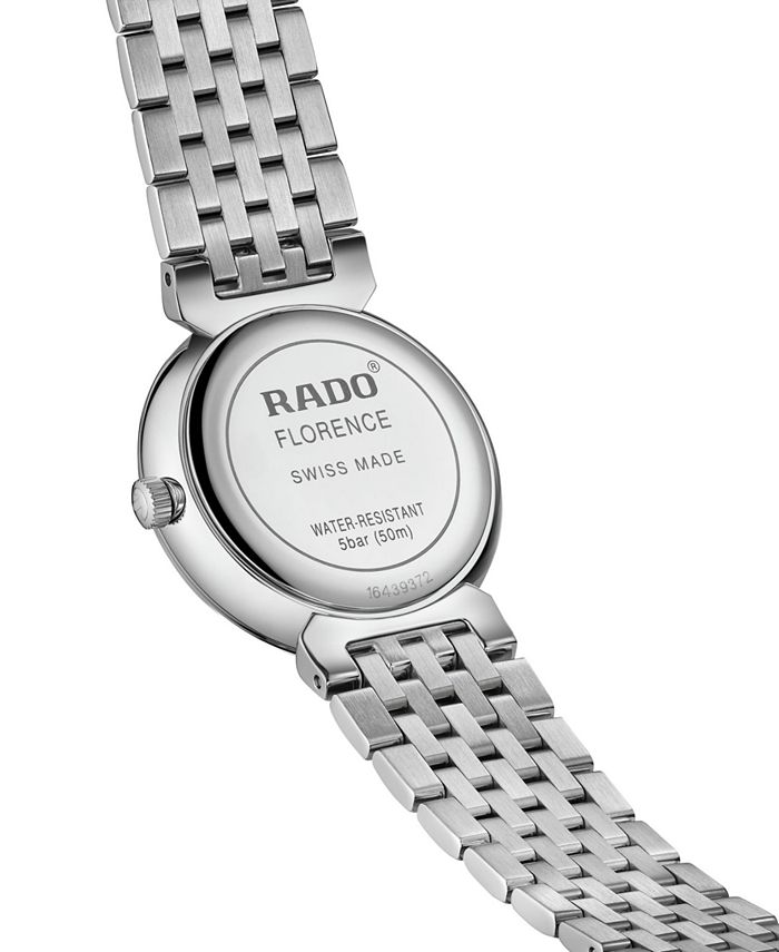 Rado Women's Swiss Florence Diamond (1/20 ct. t.w.) Stainless Steel ...