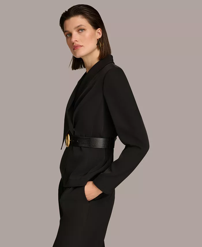 Donna Karan Women's Shawl-Collar Belted Blazer - thumbnail 3