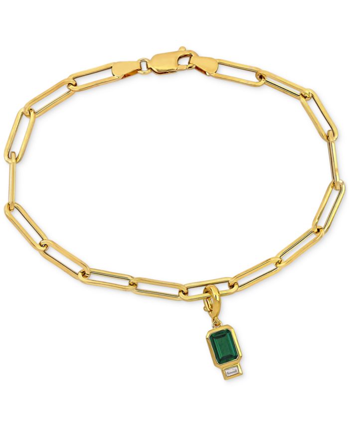 Lab-Grown Emerald (7/8 ct. t.w.) & Lab-Grown White Sapphire (1/6 ct.