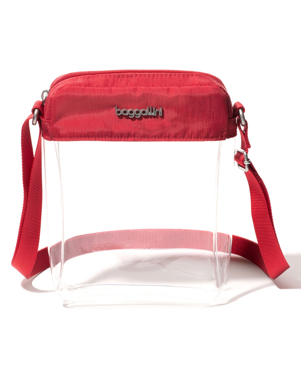 Shop Baggallini Clear Stadium Explorer Crossbody In Red