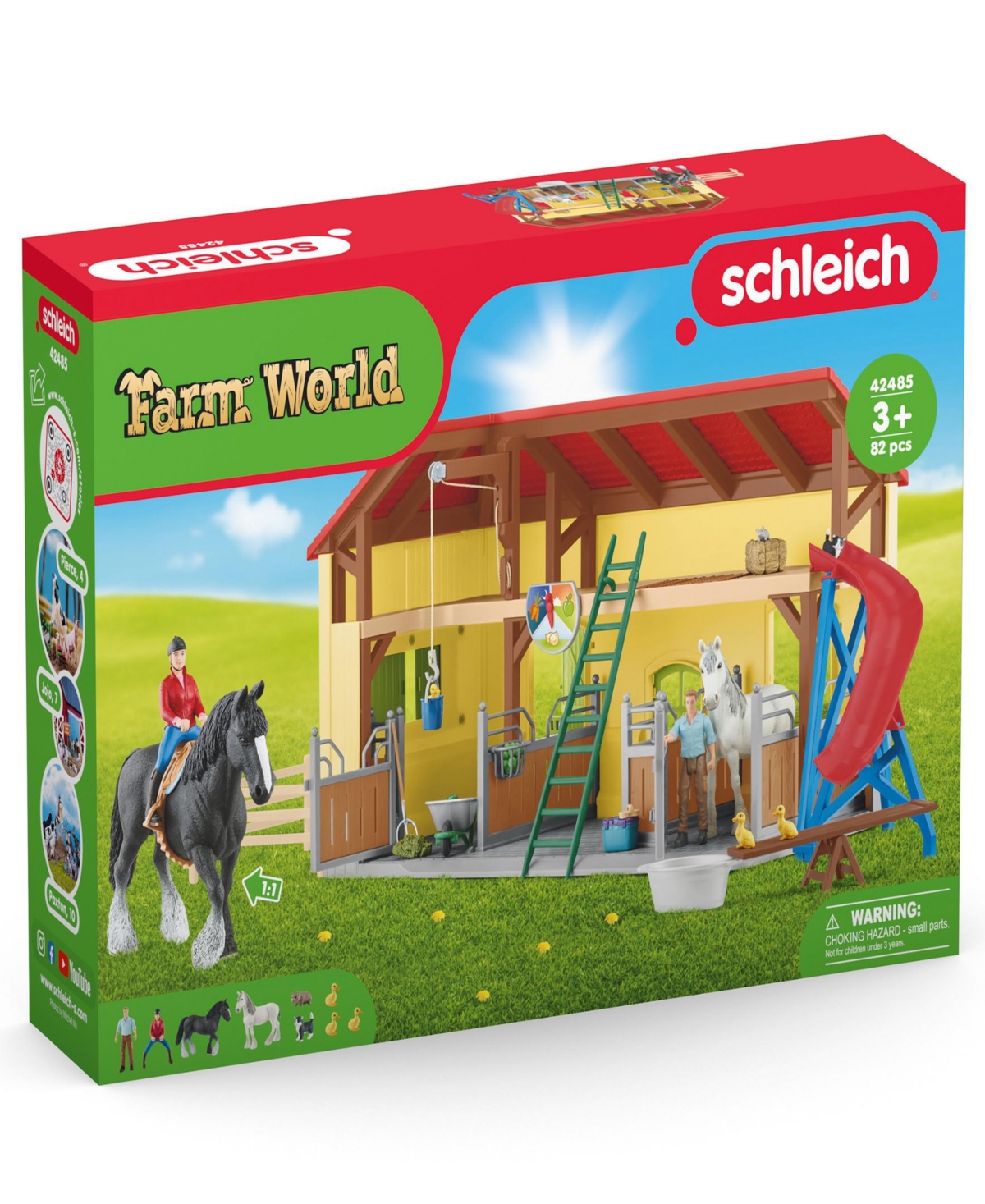 Shop Schleich Farm World Horse Stable Playset In Multi