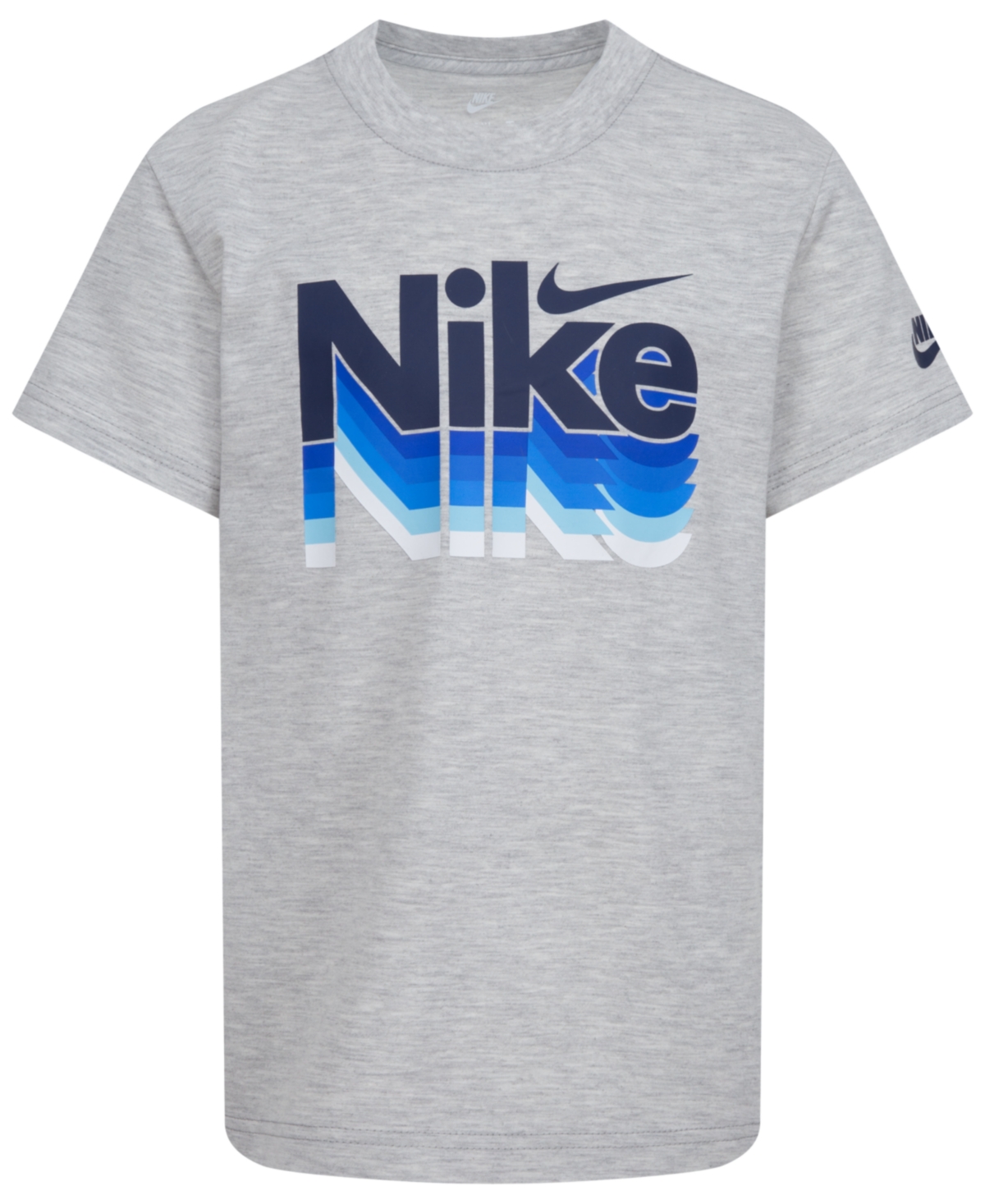 Shop Nike Little Boys Retro Fader Crew Neck T-shirt In Gray Heather