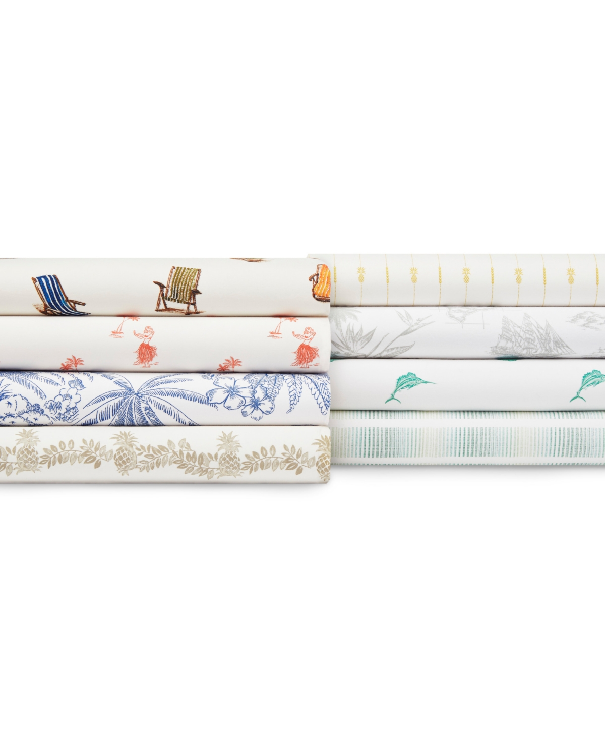 Tommy Bahama Beach Chairs Cotton Percale 4 Piece Sheet Set