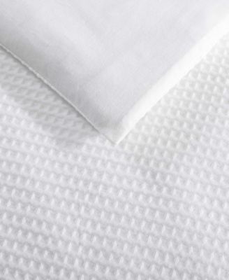 Waffle Pique Cotton 3 Piece Comforter Set, Queen