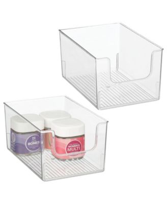 mDesign Plastic Bathroom Storage Organizer Bin with Open Front - 2 Pack ...