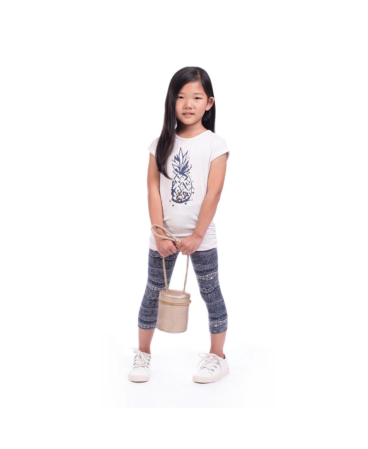 Toddler, Child Girls Annie Pineapple Oatmeal Graphic Jersey Tunic Top