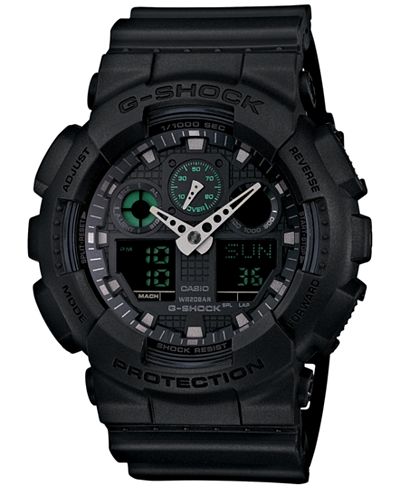 G-Shock Men's Analog-Digital Black Resin Strap Watch 55x52mm GA100MB-1A