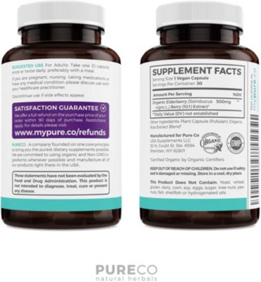 Elderberry Capsules - 10:1 Extract Equals 5,000mg of Fresh Elderberries for Immune Support, Allergy, Sinus Relief | 60ct