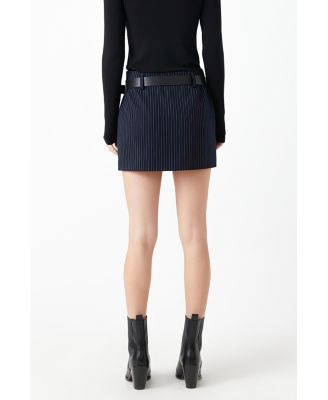 Women's Low Rise Striped Mini Skirt