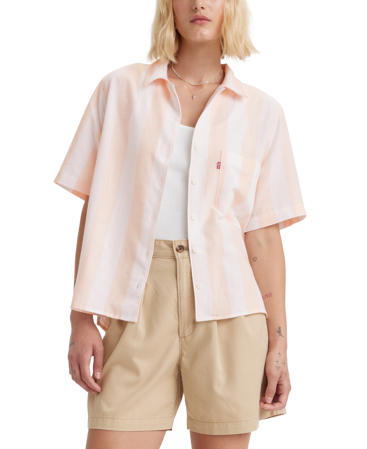 Levi's Women's Joyce Resort Short-sleeve Shirt In Freya Stripe