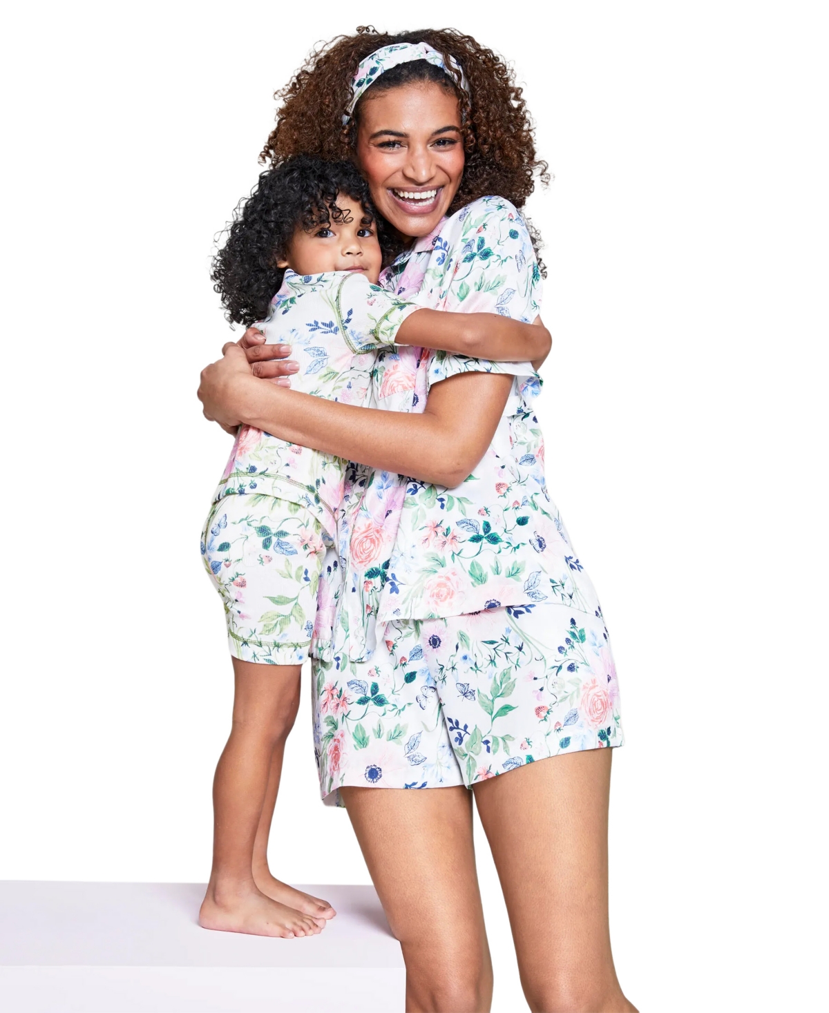 Shop Macy's Flower Show Kids Knit Pajama Set, Created For  In Strawberry