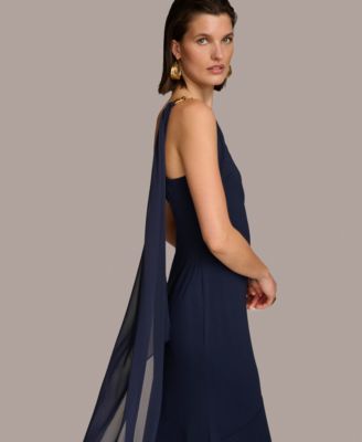 【Donna Karan New York】Hardware-Trim One-Shoulder Gown Donna Karan New York Women's Hardware-Trim One-Shoulder Gown