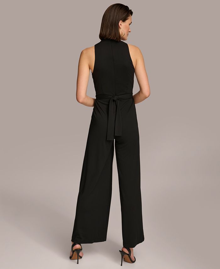 Donna Karan Women's V-Neck Hardware Sleeveless Jumpsuit - Macy's