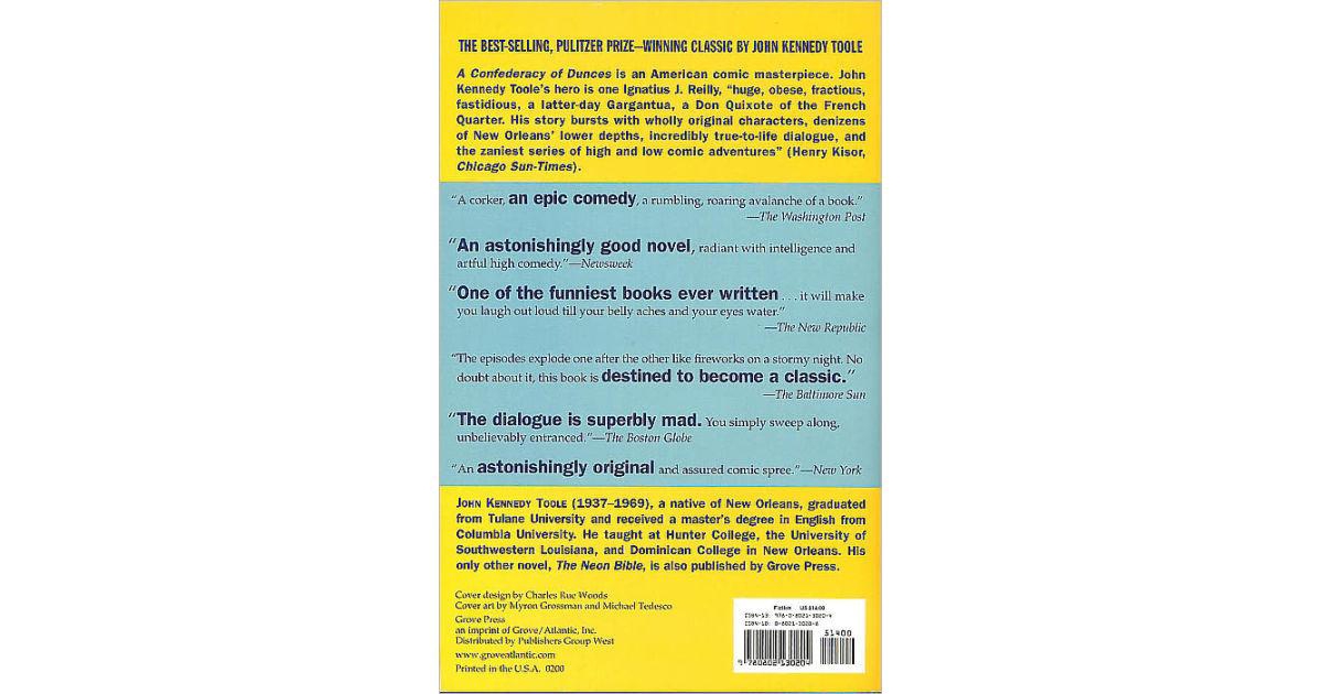 A Confederacy of Dunces Pulitzer Prize Winner by John Kennedy Toole