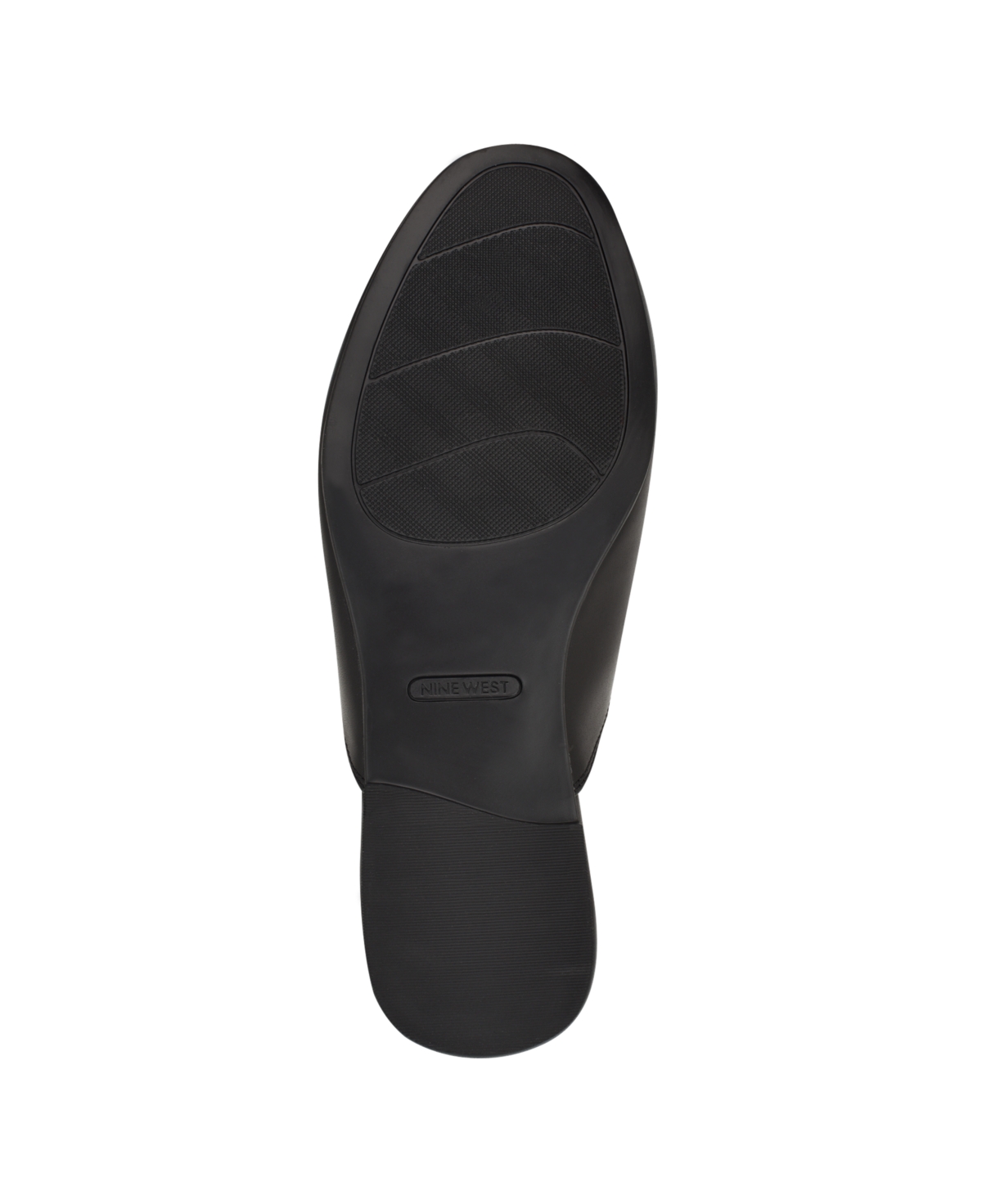 Nine West Women's Bhalya Round Toe Slip-On Flat Casual Mules - Black - Faux Leather