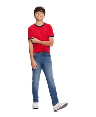 Toddler and Little Boys Contrast Trim Embroidered Logo Ken Tee