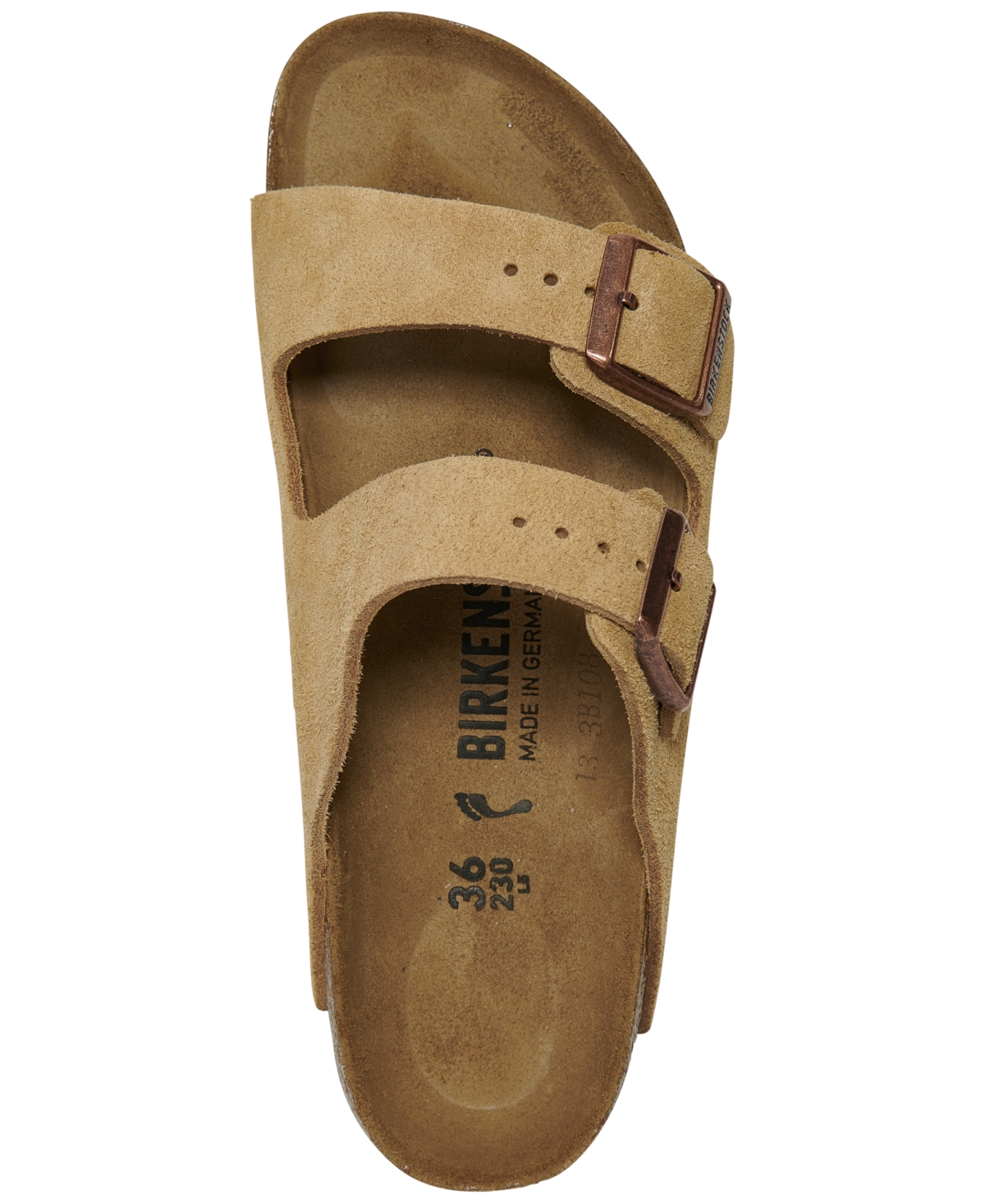 Shop Birkenstock Women's Arizona Suede Leather Sandals From Finish Line In Latte Cream