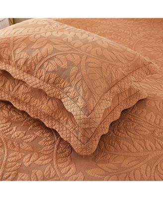 100% Cotton Embroidered Quilted Pillow Shams -Standard