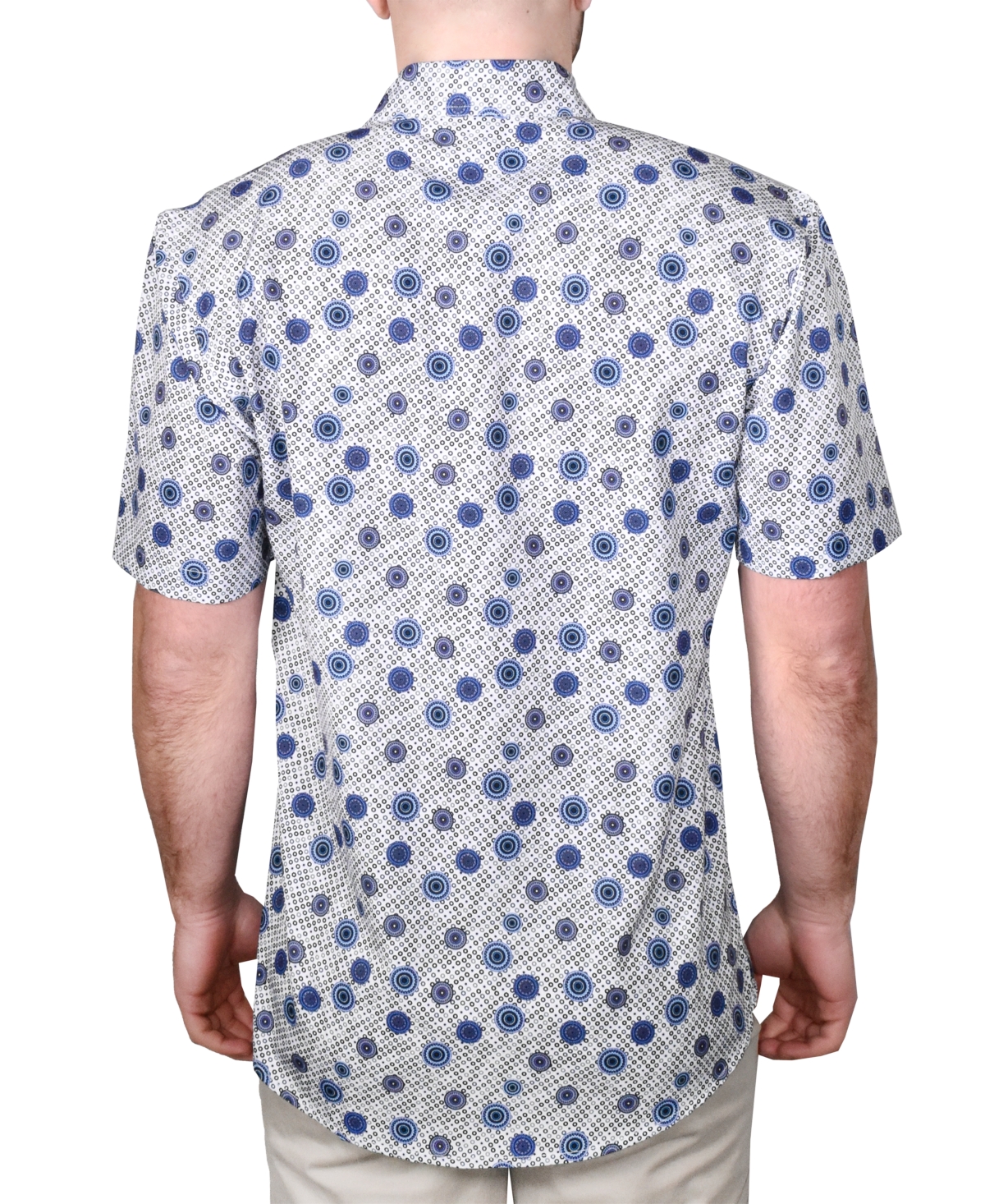 Shop Vintage 1946 Men's Printed Short-sleeve Woven Shirt In Blue