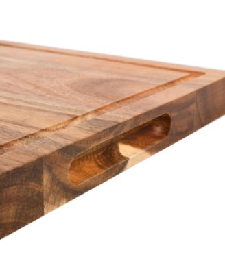 Durable Acacia Wood Cutting Board – Archer Series 18x12" with Juice Grooves & Easy-Grip Handles