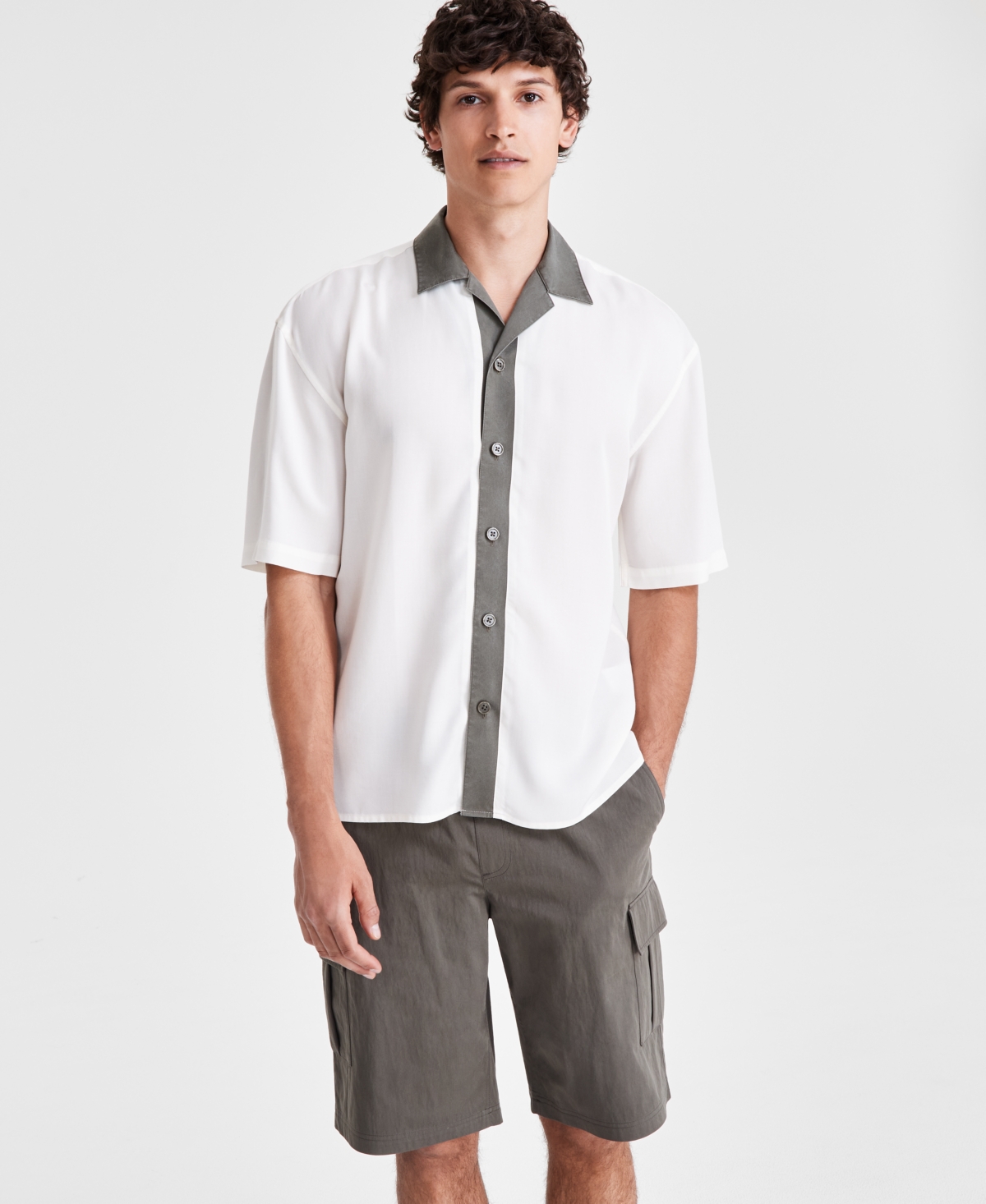 Shop Inc International Concepts Men's Gio Camp Shirt, Created For Macy's In Neo Natural