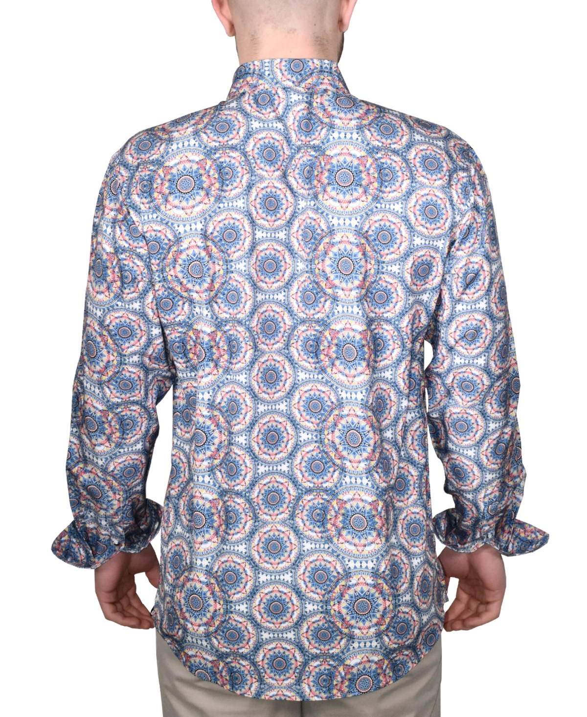 Shop Vintage 1946 Men's Printed Long-sleeve Woven Shirt In Navy