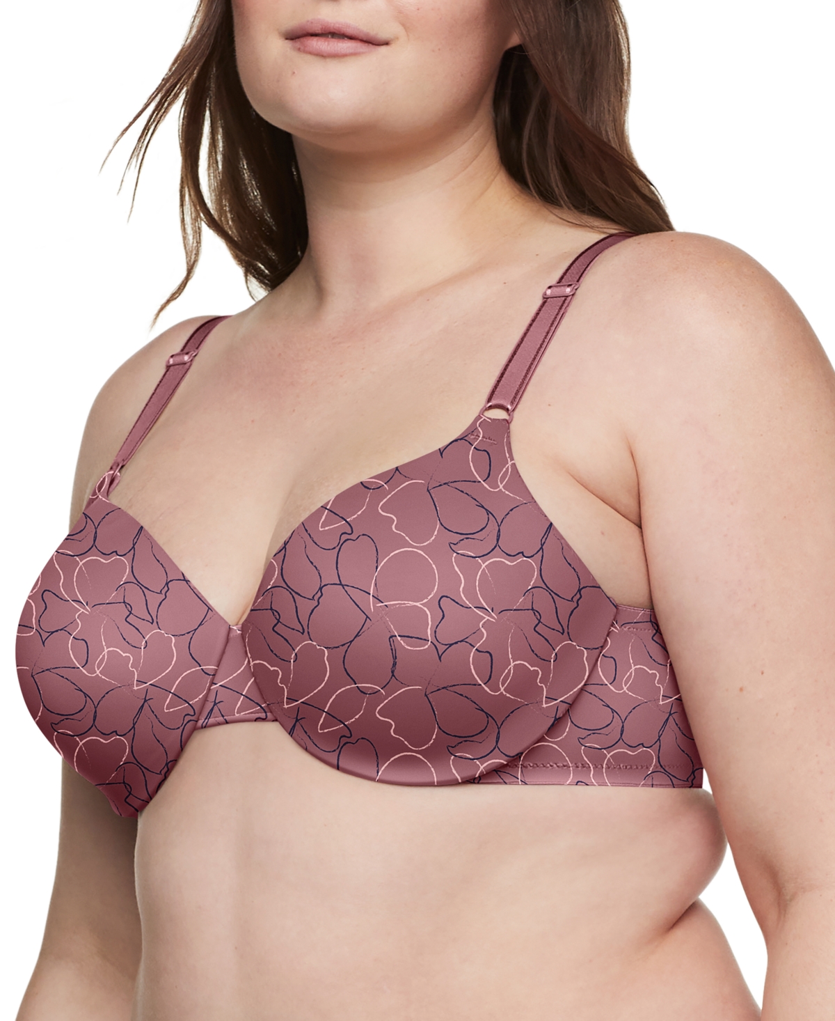 Shop Warner's Warners This Is Not A Bra Cushioned Underwire Lightly Lined T-shirt Bra 1593 In Chalk Floral + Deco Rose