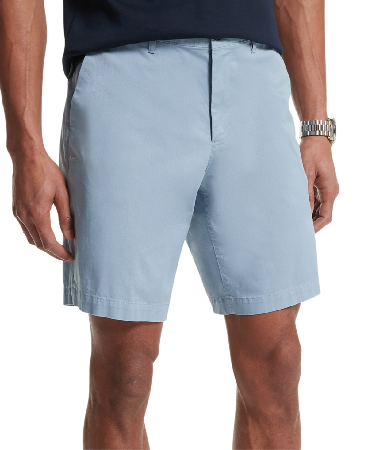 Shop Michael Kors Men's Slim Fit Stretch 9" Shorts In Chambray