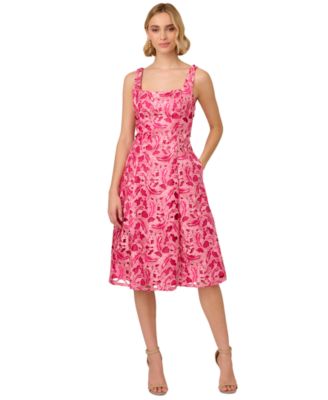 Adrianna Papell Women's Embroidered Fit & Flare Dress - Macy's