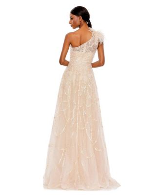 Women's Embellished One Shoulder A Line Gown