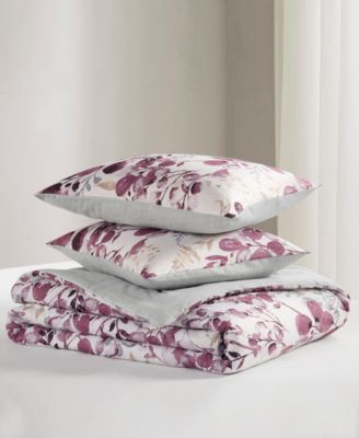 Gabby Reversible Floral Botanical Seersucker 3-Pc. Comforter Set, Full/Queen