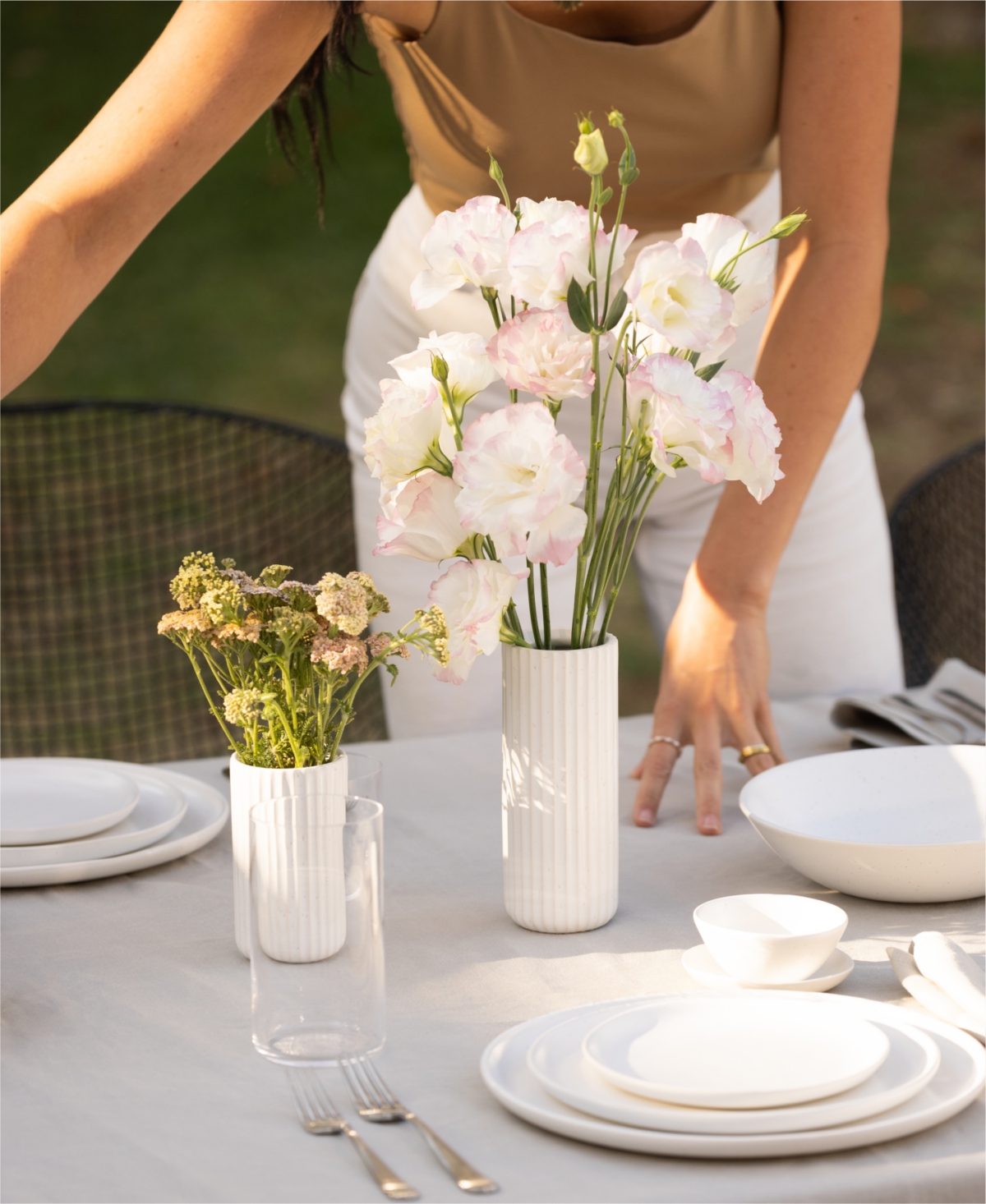 Fable Tall Bud Vase In White