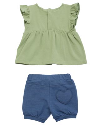 Macy's GUESS Baby Girl Short Sleeve Top and Denim Short