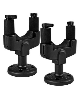 Guitar Wall Mount Hanger Black 2 Pack | Easy Lock and Adjustable