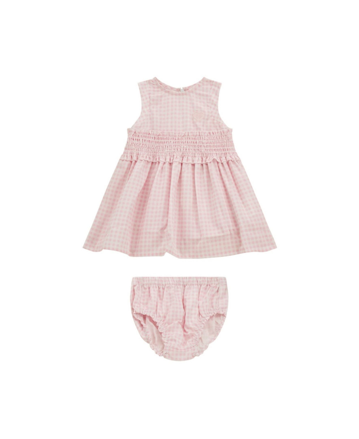 Shop Guess Baby Girl Dress And Coordinating Diaper Cover In Pink