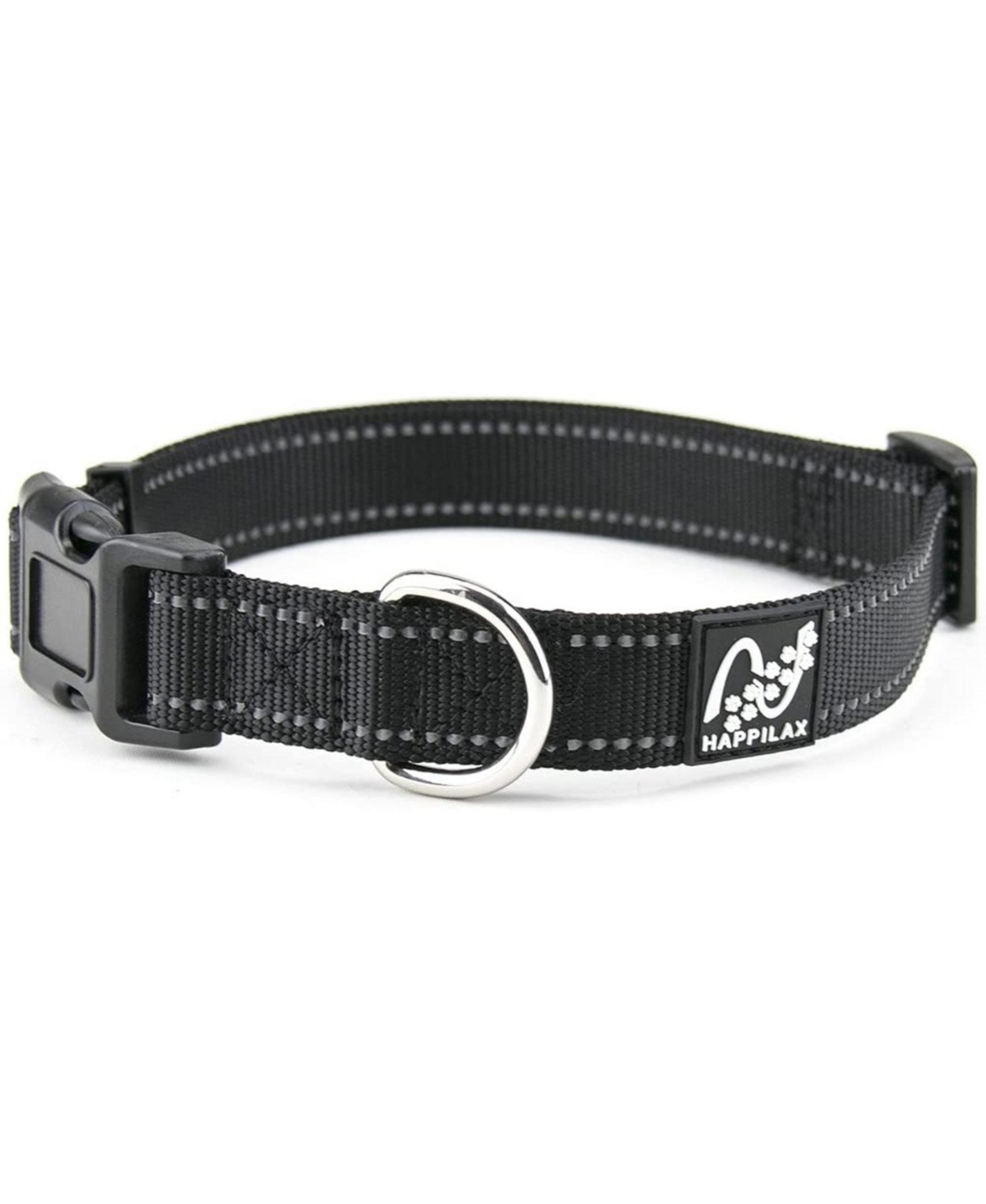 Adjustable and Reflective Nylon Dog Collar for Dogs - Black
