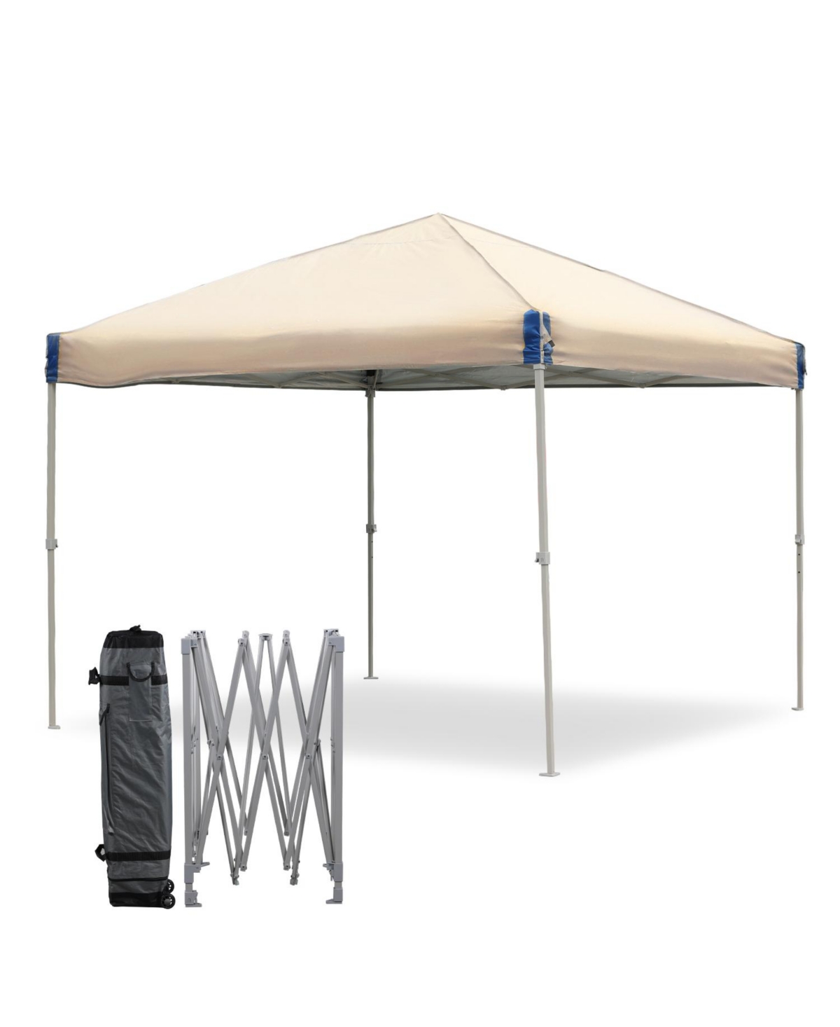 9.8' x 9.8' x 9' Pop Up Canopy Tent with Roller Bag, Portable Instant Shade Canopy - Brown