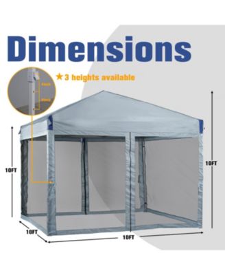 Pop Up Canopy Tent with Removable Mesh Sidewalls, Portable Instant Shade Canopy with Roller Bag