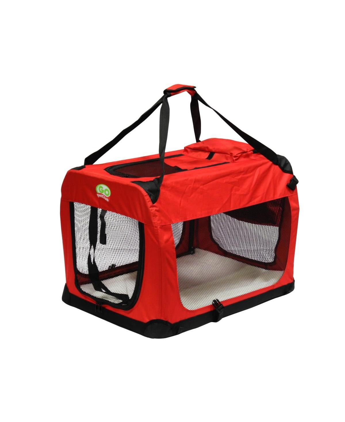 Cp-20 13 in. Foldable Pet Crate, Red - Open miscellaneous