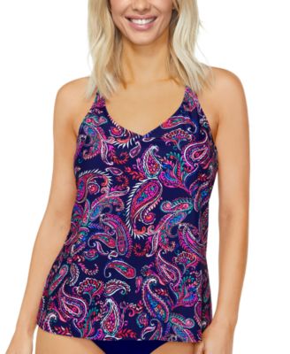 Island Escape - Women's Paisley-Print Racerback Tankini Top, Created for Macy's