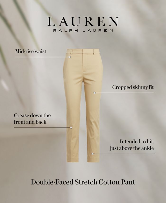 Lauren Ralph Lauren Double-Faced Stretch Cotton Pant, Lauren Navy, Size 10