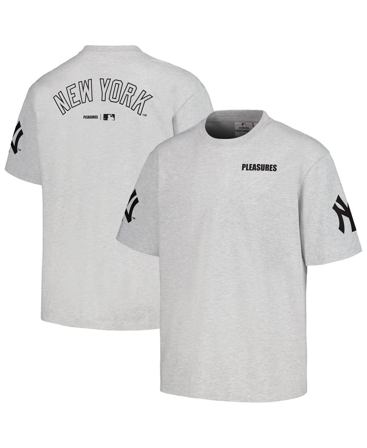 Shop Pleasures Men's  Gray New York Yankees Team T-shirt