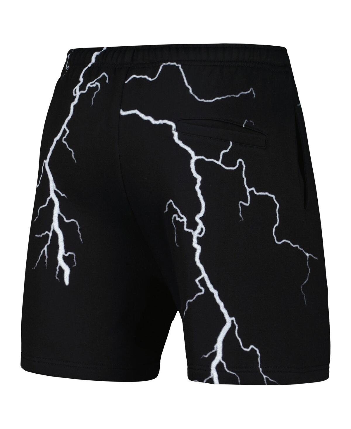 Shop Pleasures Men's  Black Atlanta Braves Lightning Shorts