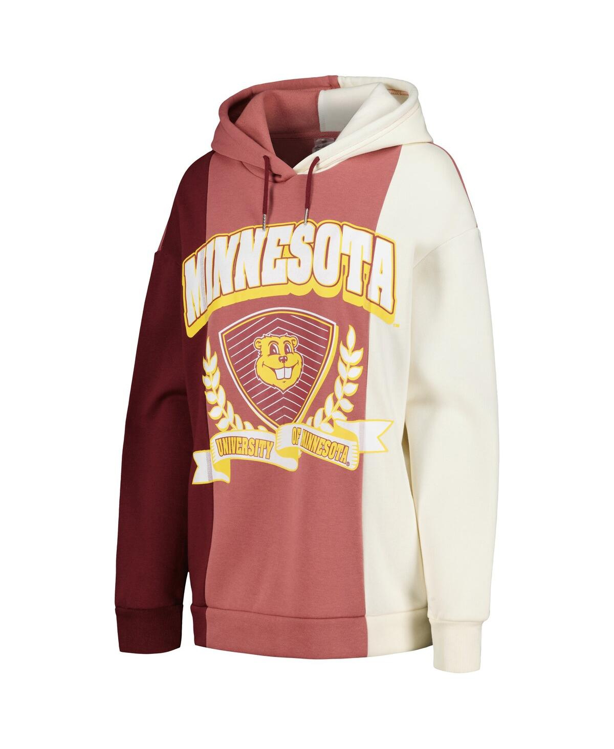 Shop Gameday Couture Women's  Maroon Minnesota Golden Gophers Hall Of Fame Colorblock Pullover Hoodie