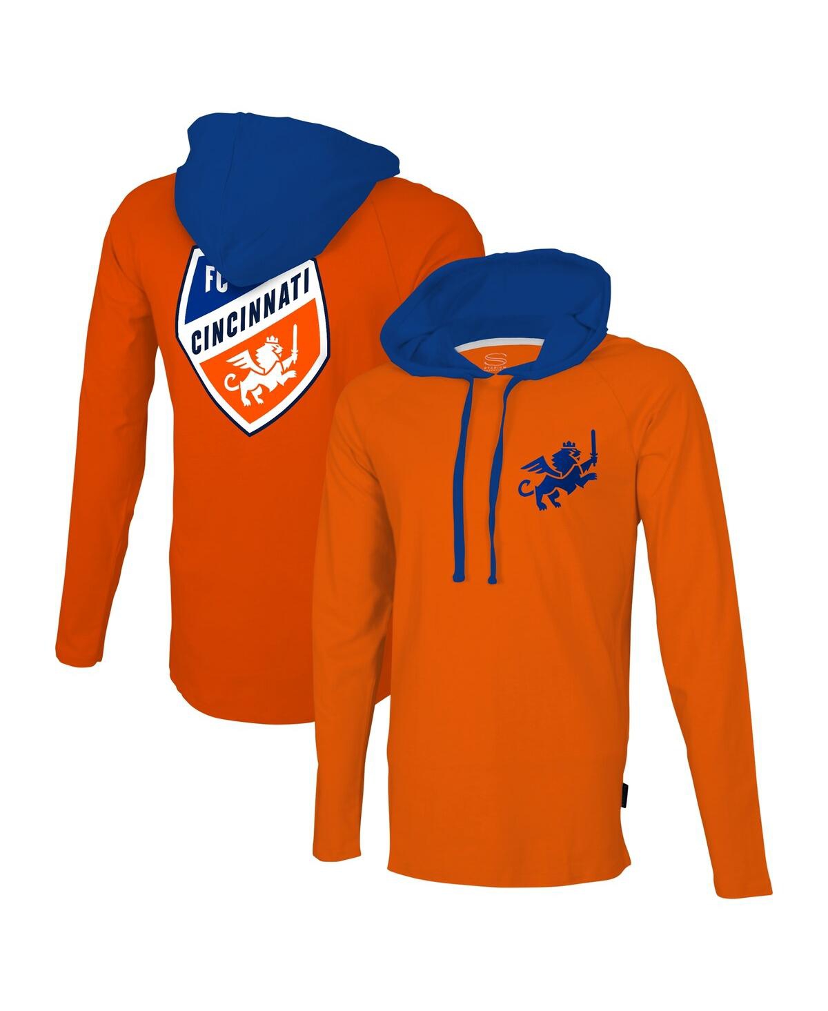 Men's Stadium Essentials Orange Fc Cincinnati Tradition Raglan Hoodie Long Sleeve T-shirt - Orange