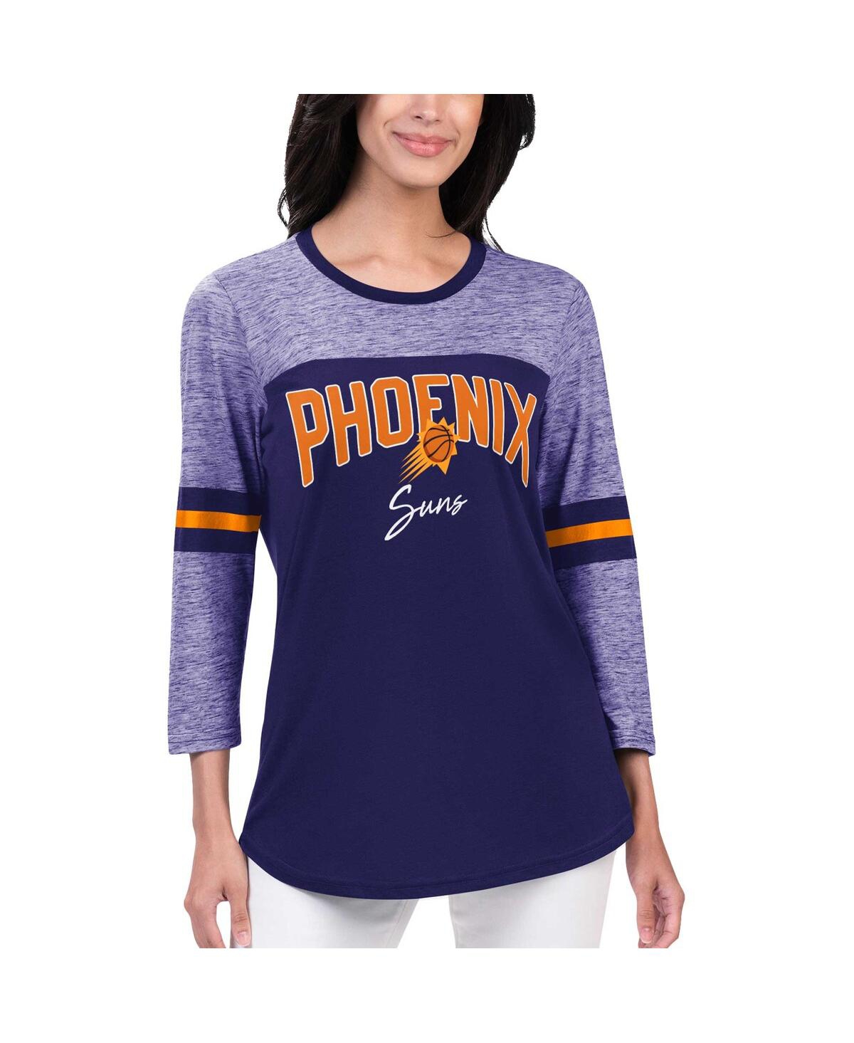 Shop G-iii 4her By Carl Banks Women's  Purple Phoenix Suns Play The Game Three-quarter Sleeve T-shirt