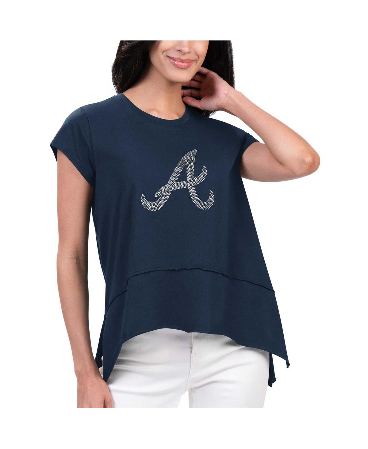 G-iii 4her By Carl Banks Women's  Navy Atlanta Braves Cheer Fashion T-shirt