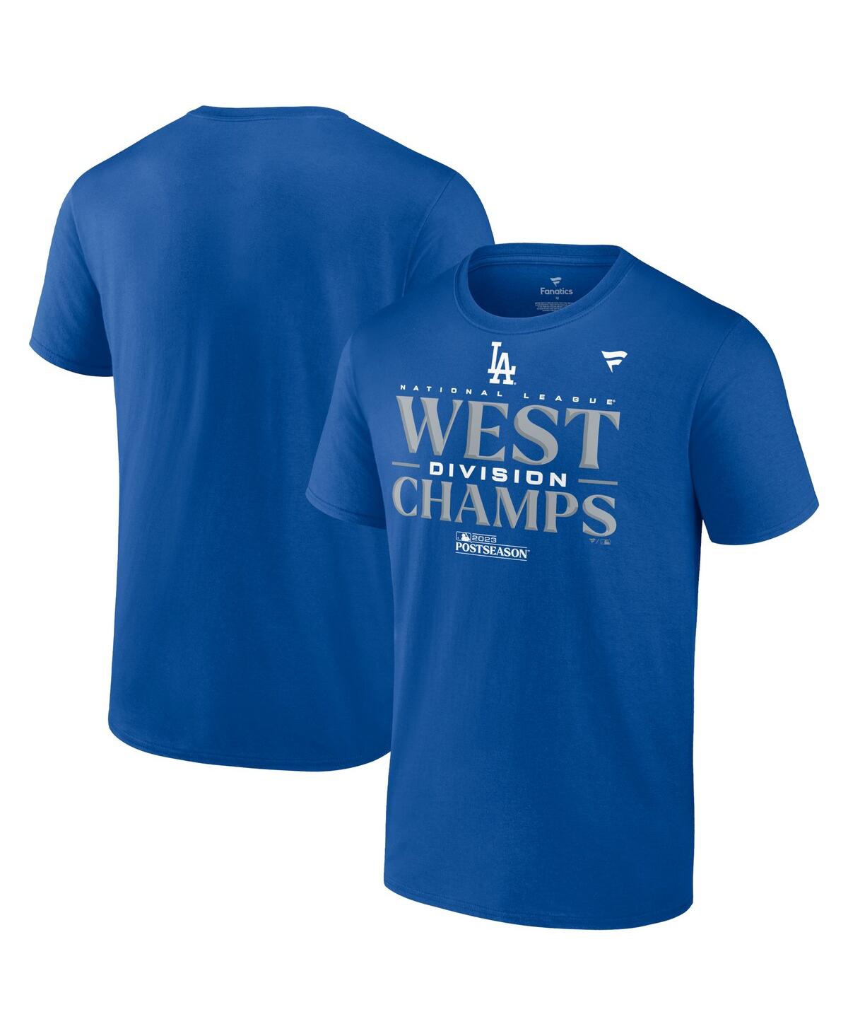 Fanatics Men's  Royal Los Angeles Dodgers 2023 Nl West Division Champions Locker Room T-shirt